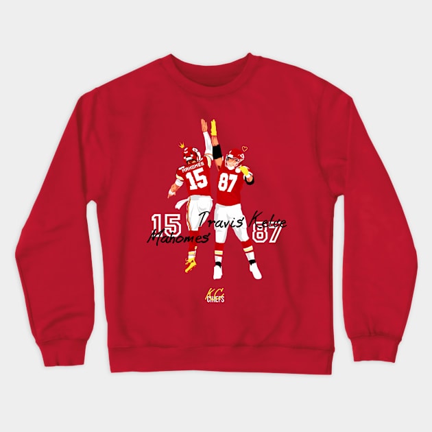 Patrick mahomes 15 x Travis Kelce 87 Crewneck Sweatshirt by Mic jr